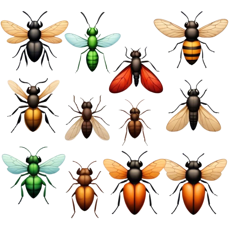 multiple insects emoji