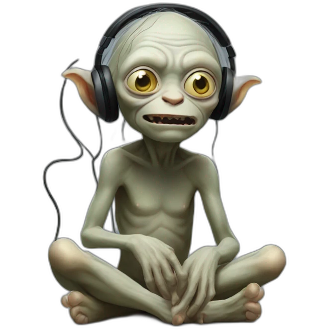 Gollum listening to music emoji