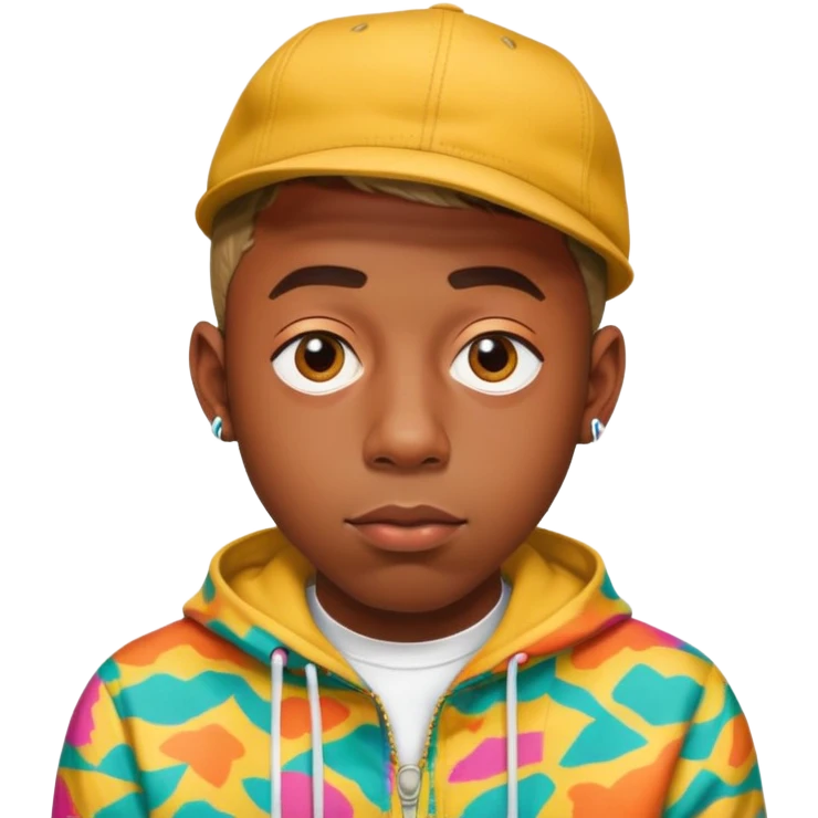 Tyler the Creator rapper with distinctive style and short hair emoji