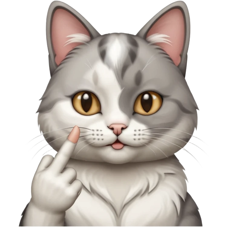 Kedi 🖕🏻 gösteriyor emoji