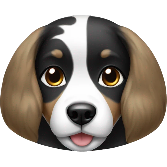 black and white dog girl emoji