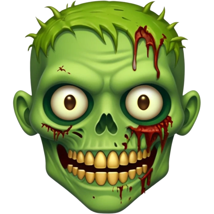Zumbi verde com dente dourado  emoji