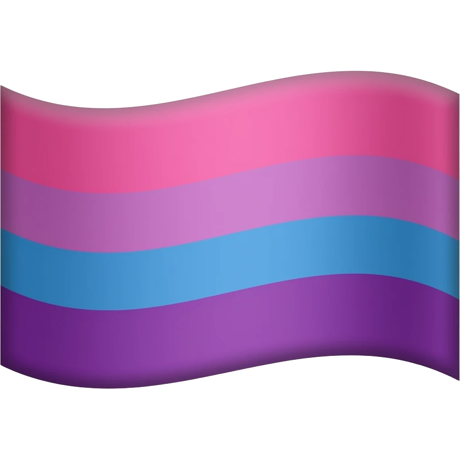 La bandera bisexual rosa azul y morado emoji