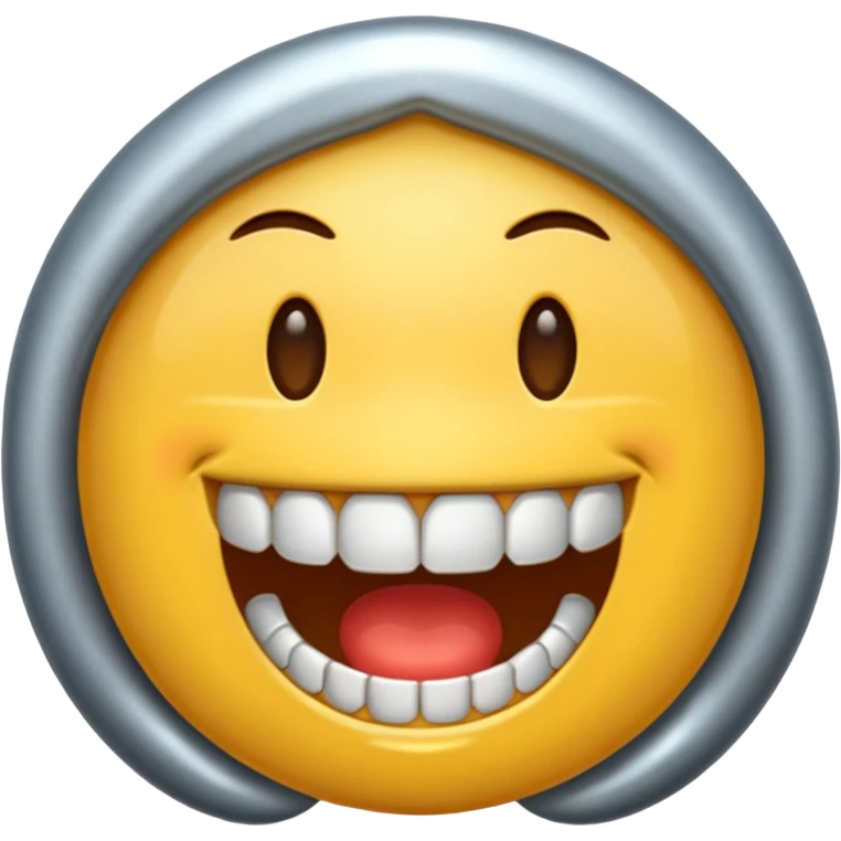 😬 emoji but make the teeth silver couloured emoji