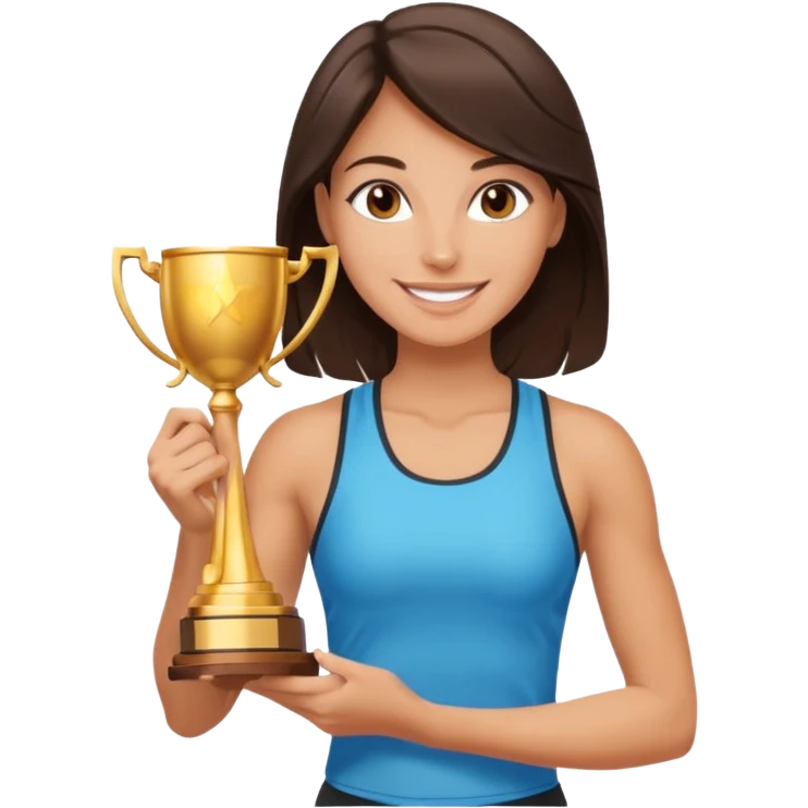 Champion marathon award winner beautiful brunette emoji