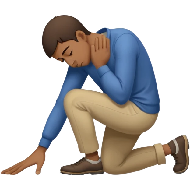 man bowing down on the ground in a gesture of giving up, simple and clear emoji