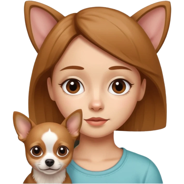 Girl and Chihuahua  emoji