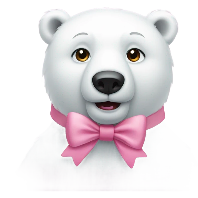 a polar bear in a pink bow emoji