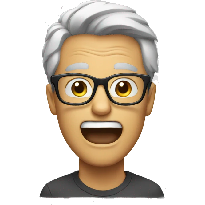Man with glasses screaming  emoji