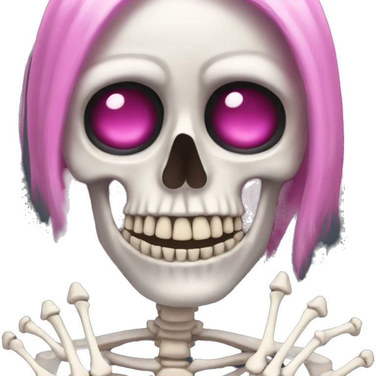 Skeleton with pink nails emoji