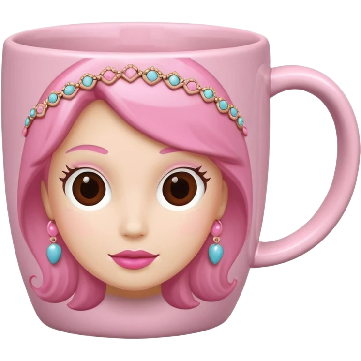Ultra Realistic Pink coffee mug with detailed girly embellishments  emoji