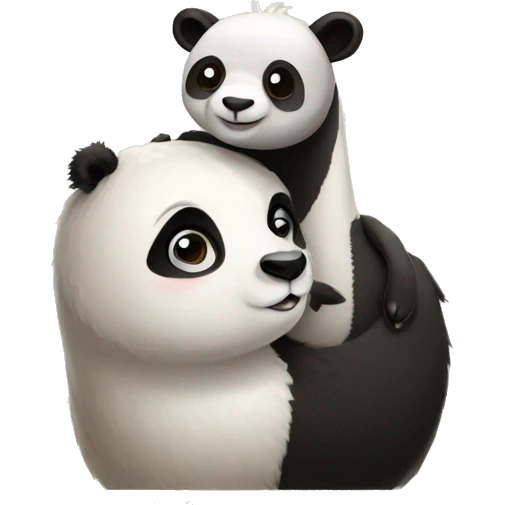 Panda and female llama hugging   emoji