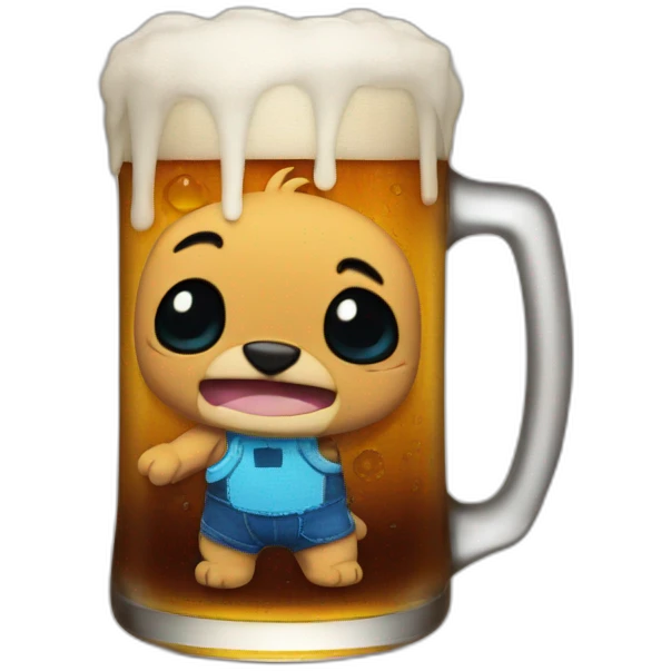 stitch drink a beer emoji