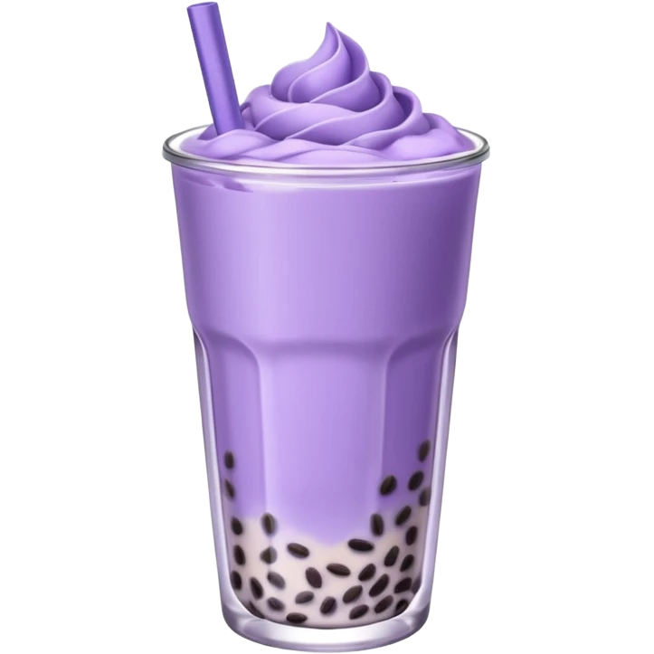 lavender milk tea boba with lavender and lilac petals  emoji