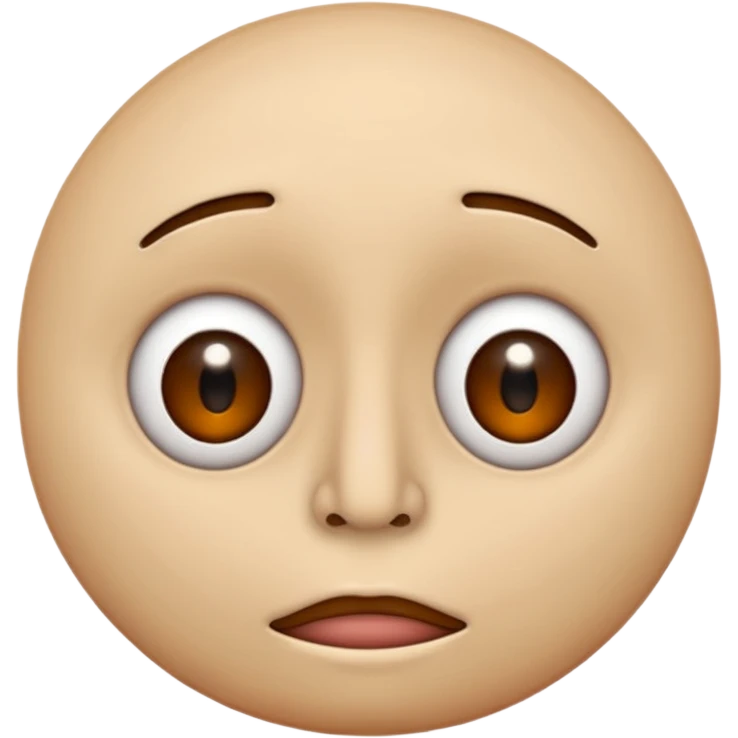 Make me a circle face with lines as eyes, 2 line nose to the right, and a squiggle mouth  emoji