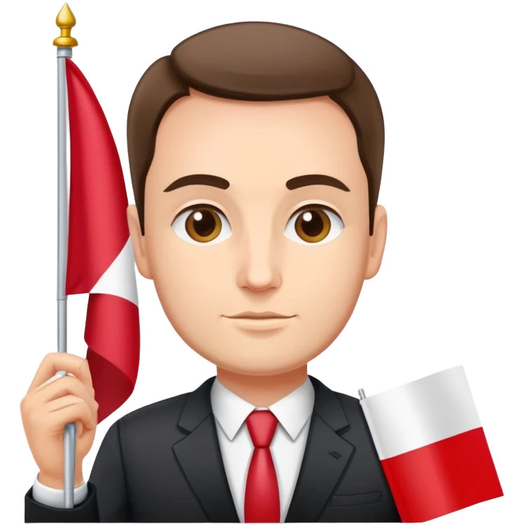 politican holding Polish flag emoji