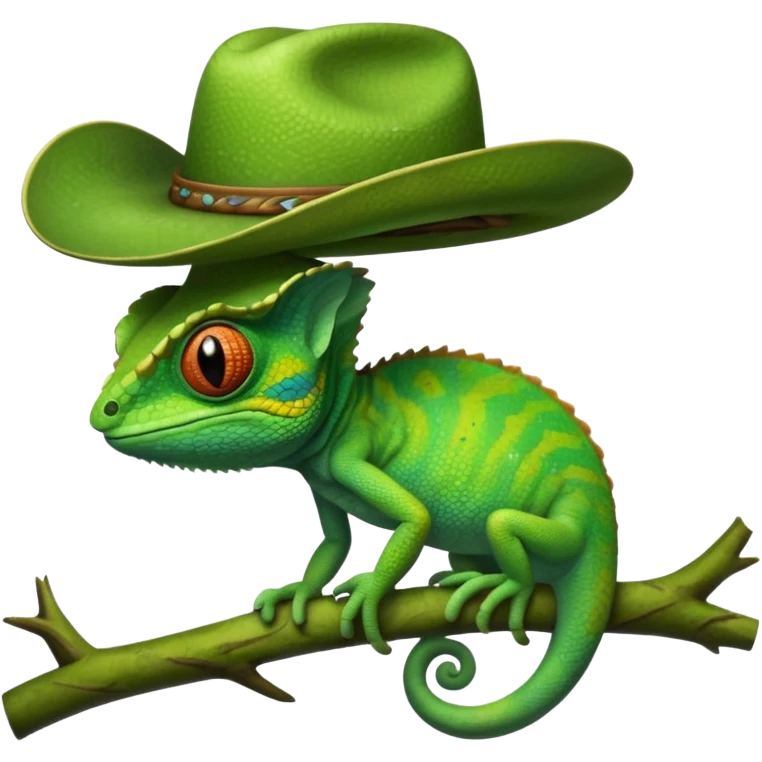 Chameleon with cowboy hat emoji