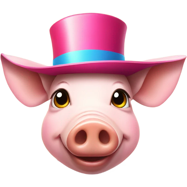Pig with hat emoji