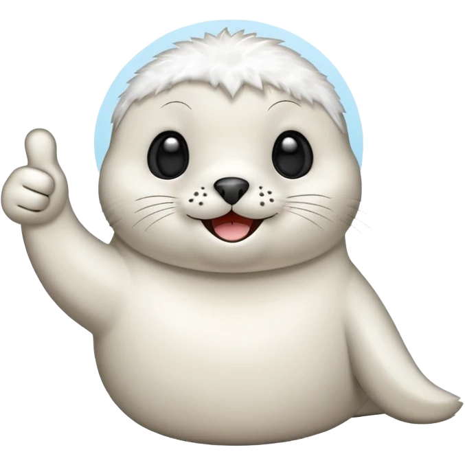 a kawaii seal giving a thumbs up emoji