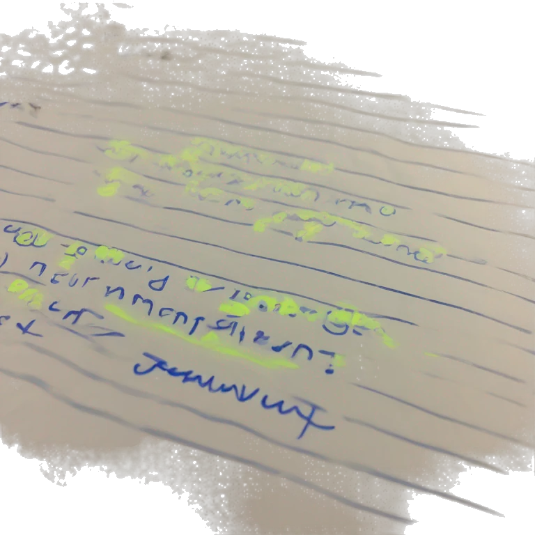 a sheet of paper where the text is neatly written, the lines are highlighted with a highlighter, the handwriting is even emoji