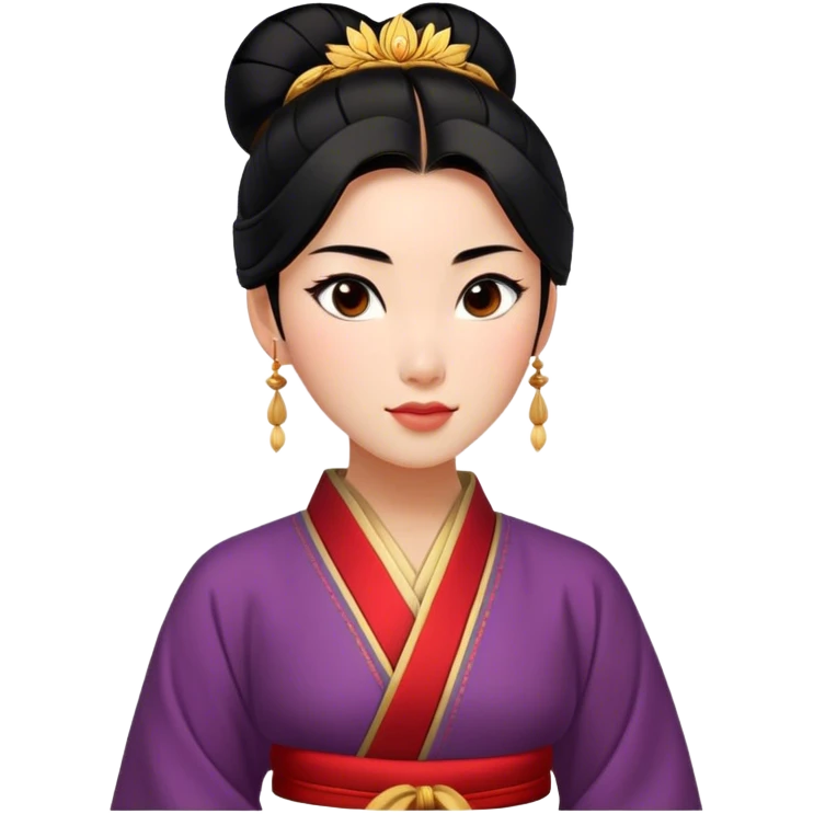 Cinematic Realistic Noble Mulan Portrait, depicted with lifelike, warm light-toned skin that reveals subtle texture and natural shadows. Her sleek black hair is intricately styled into a traditional bun with every strand rendered in exquisite detail, and her almond-shaped eyes, full of quiet resolve, are softly illuminated. She wears a meticulously detailed traditional robe with delicate red and gold accents, its rich fabric textures and gentle folds catching the light beautifully. The portrait radiates a natural, enchanting glow, capturing Mulan’s inner strength and timeless grace in a realistically painterly style. emoji