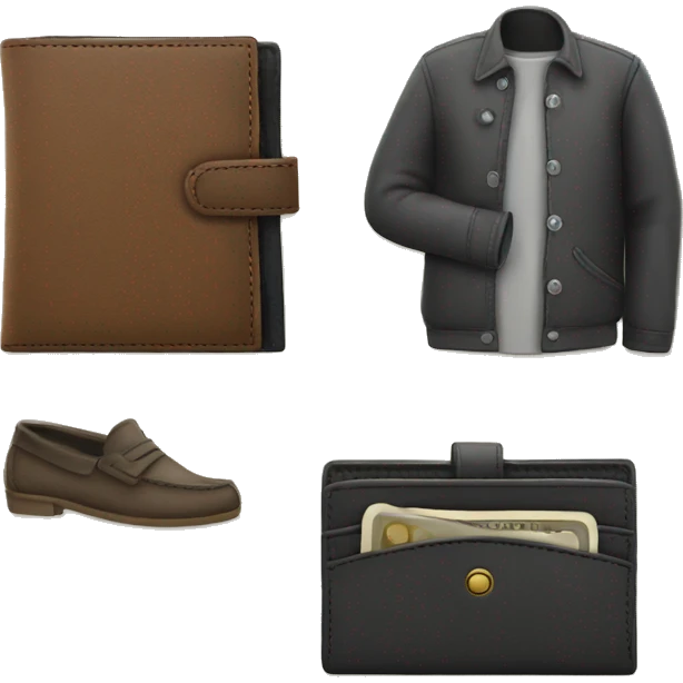 wallet with clothing emoji