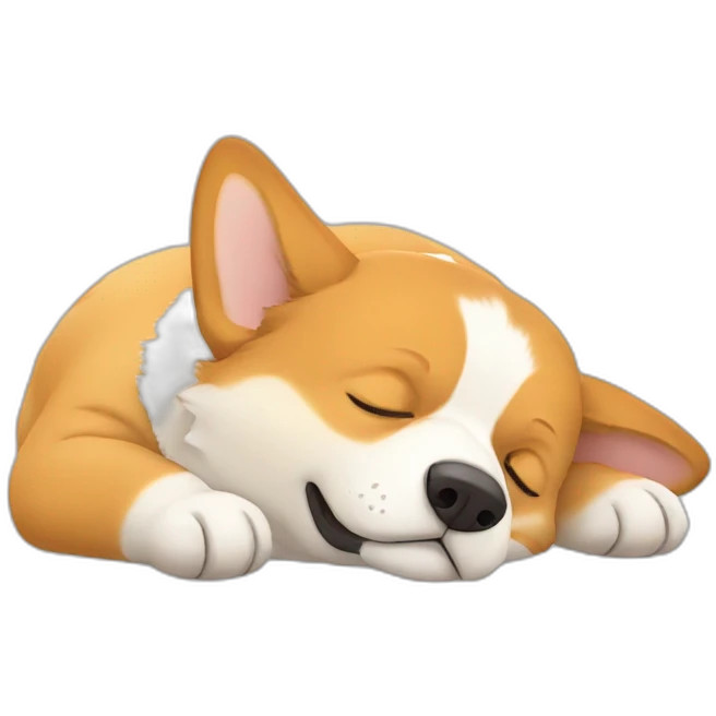 sleeping corgi lying down emoji