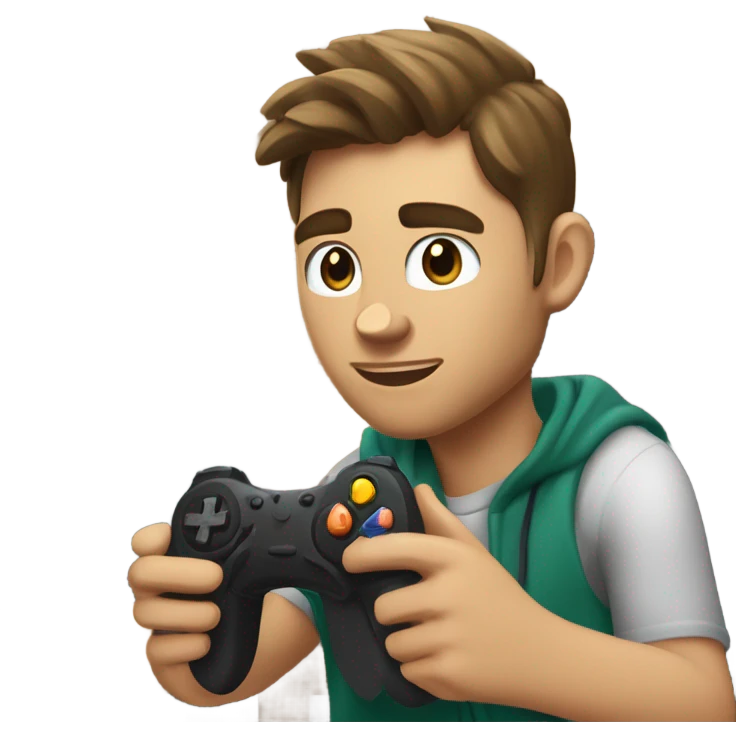 Half-a-day Casey Durheim playing video games emoji