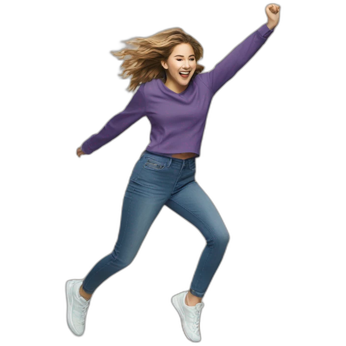 Haley Lu Richardson jumping emoji