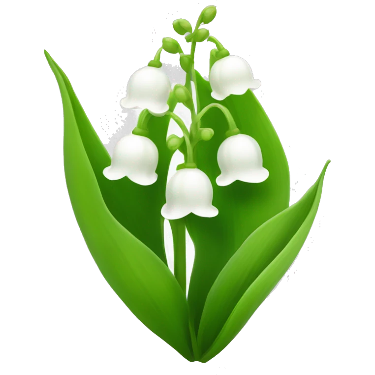 Lily of the valley flower in light green grass  emoji