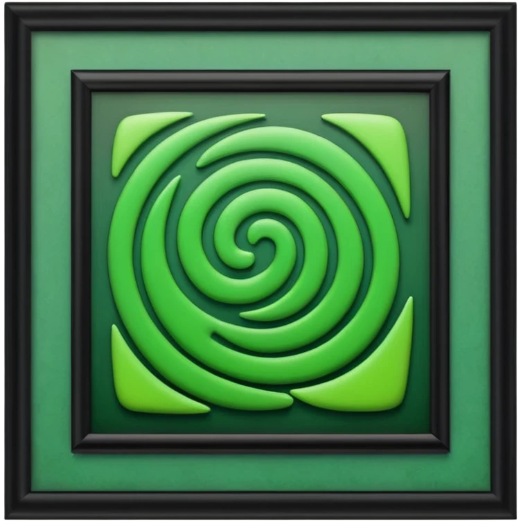 brown frame with green art emoji