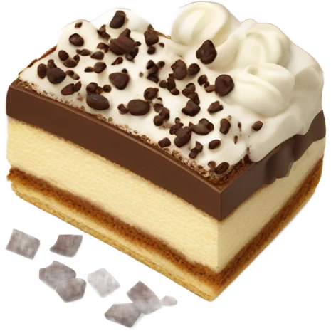 Slice of tiramisu with chocolate flakes  emoji