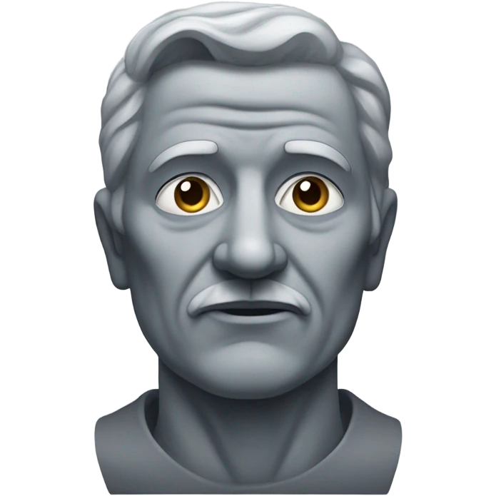 Old grey statue with man face but without eyes  emoji
