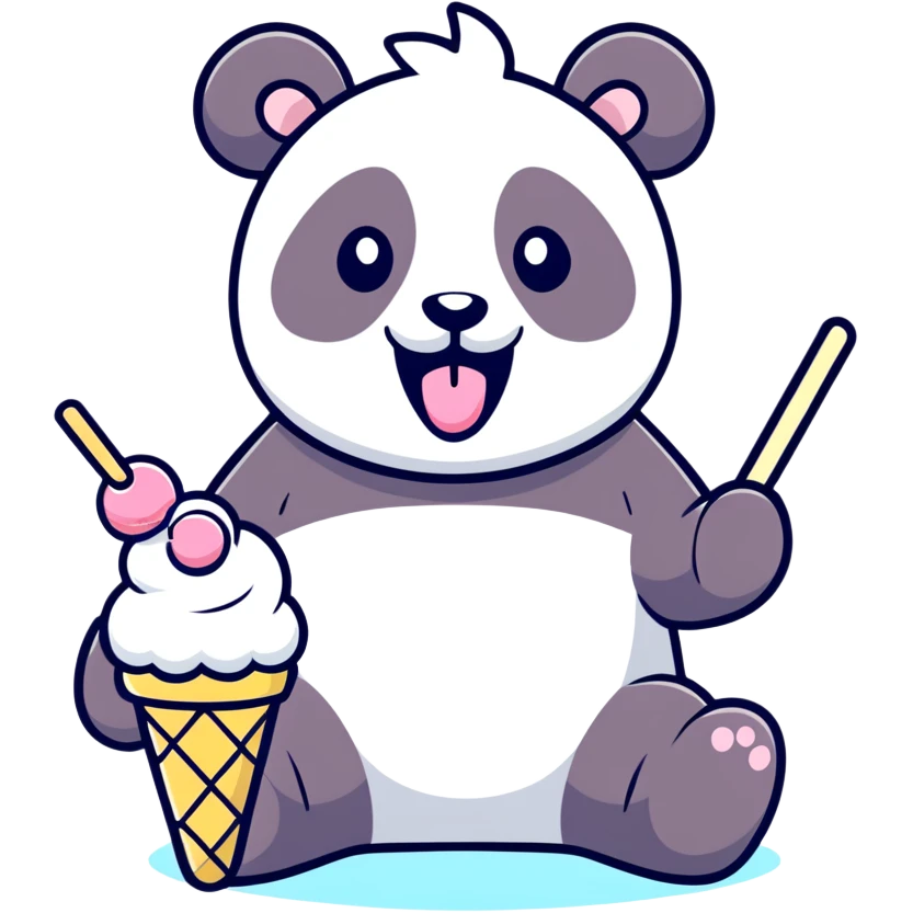 Panda eating ice cream emoji