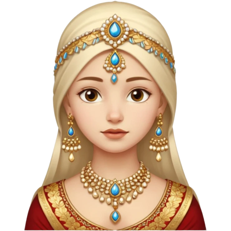 Russian girl in Indian jewellery emoji
