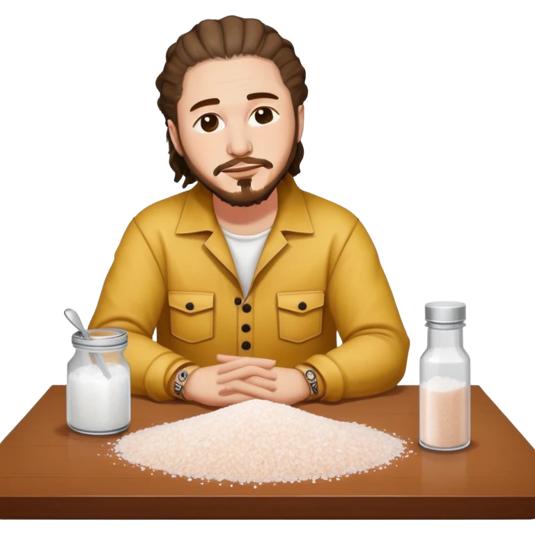 post malone with salt on table emoji