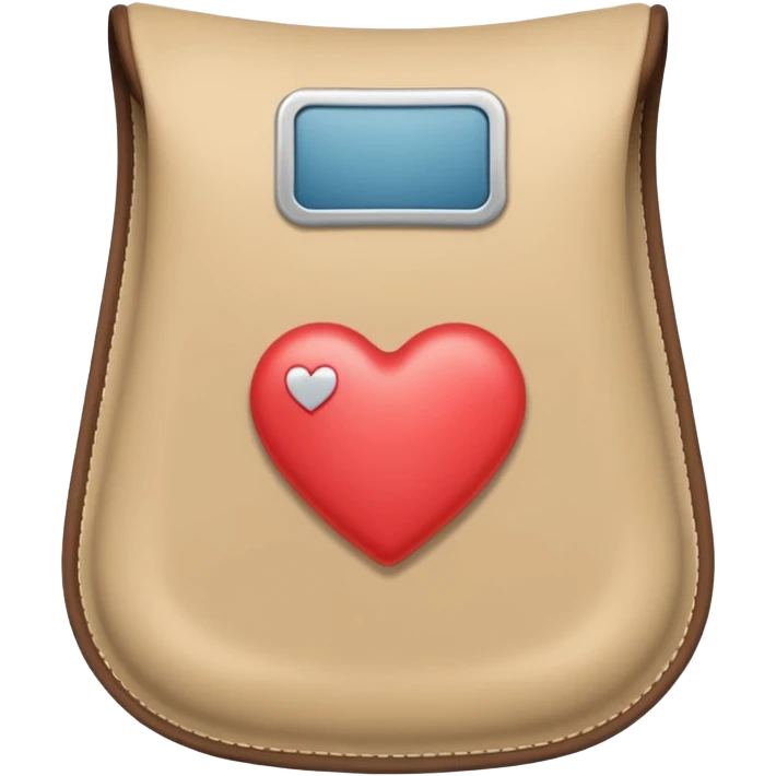 an ostomy bag in beige with a little heart emoji