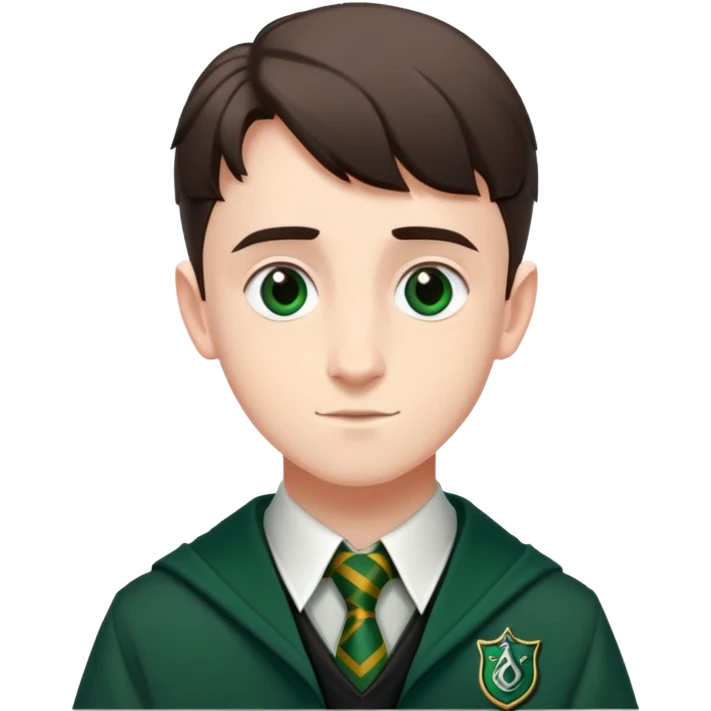 Miles Bletchley  in harry potter, wear hogwarts slytherin uniform emoji
