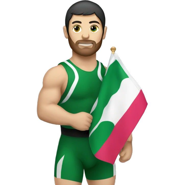 A wrestler holding the CHECHNYA FLAG emoji