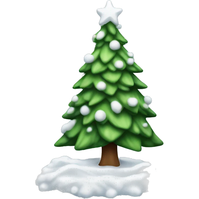 Christmas tree with snow emoji