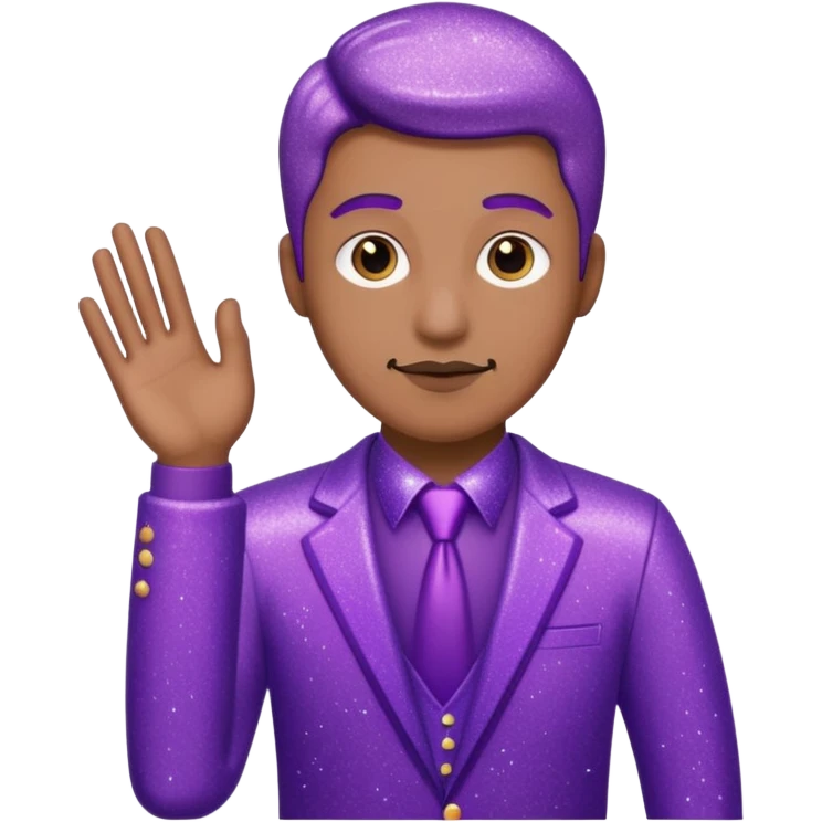 man office supervisor wearing glitter purple glittery clothes emoji