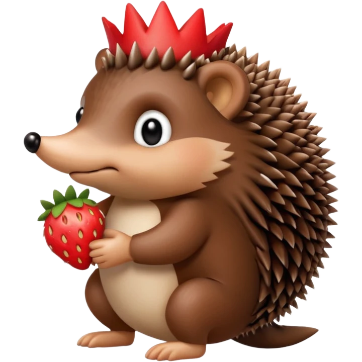 hedgehog with a strawberry on his back emoji