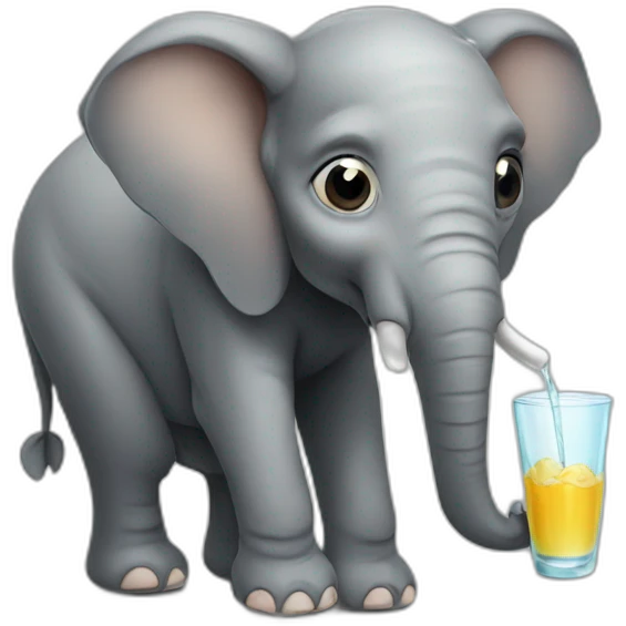 funny elephant drinking emoji