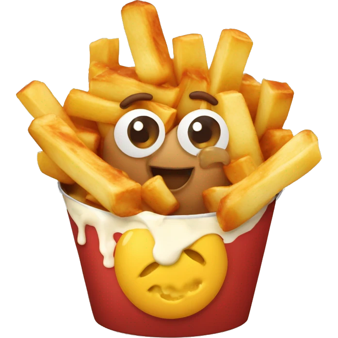 Poutine qui mange une poutine emoji