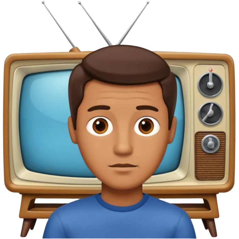 a man Infront of a vintage TV emoji
