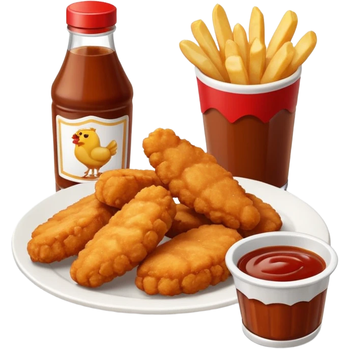 Chicken nuggets and fries with bbg emoji