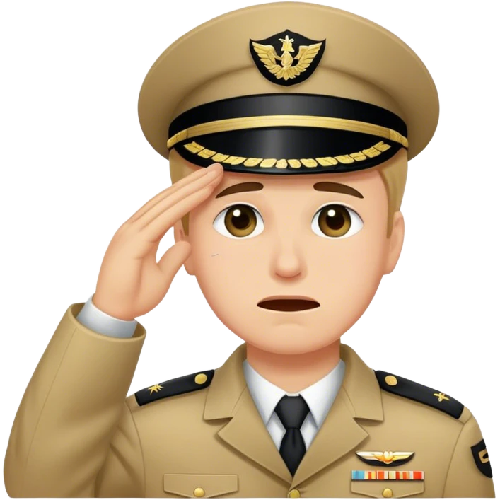 Saluting while crying emoji