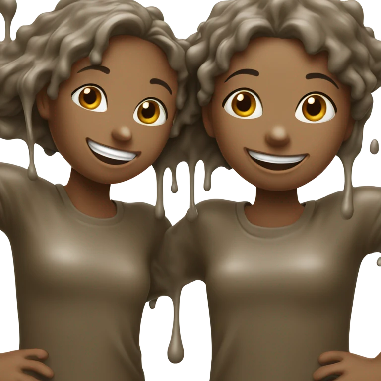Two girls in mud emoji