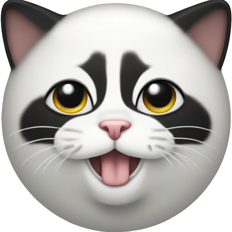 Tuxedo cat playing emoji