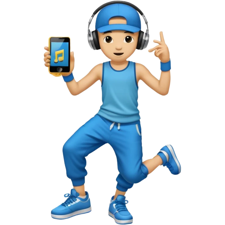 street dancer boy with music player emoji